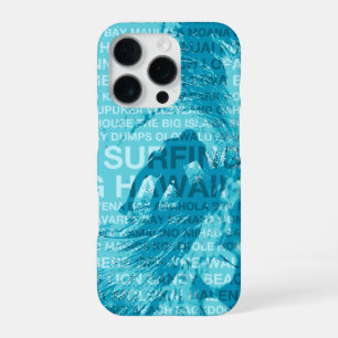 Coque iPhone 16 Pro Surfing Hawaii Green Room Surfeur Hawaïen - Aqua