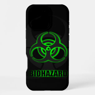 Coque iPhone 16 Pro Max Symbole de biodanger vert brillant