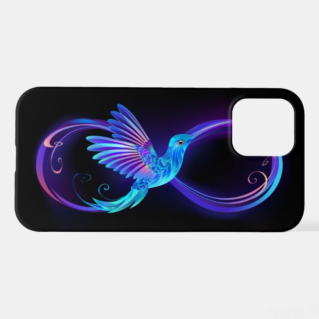 Coque iPhone Symbole de Neon Infinity par Glowing Hummingbird (Verso Horizontal)