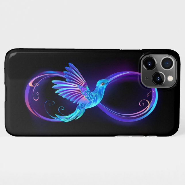 Coque iPhone Symbole de Neon Infinity par Glowing Hummingbird (Dos Horizontal)