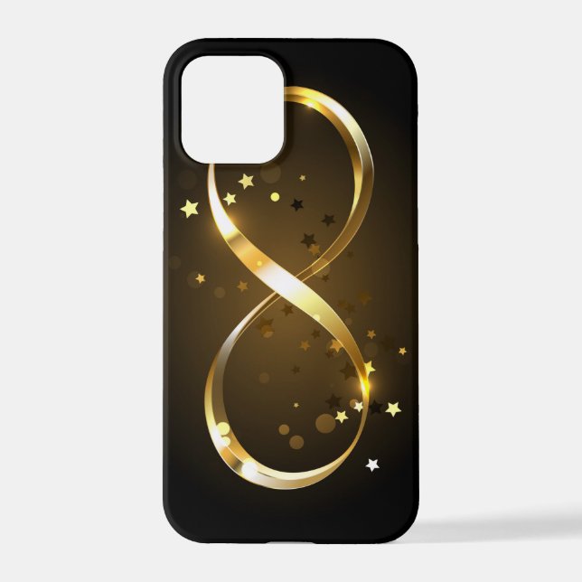 Coque iPhone Symbole d'infini doré (Verso)