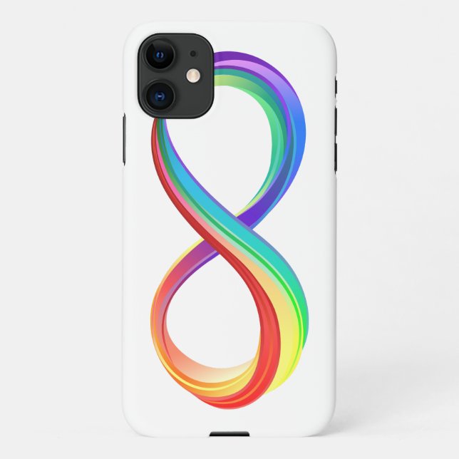 Coque iPhone Symbole d'infinité arc-en-ciel stratifié (Dos)