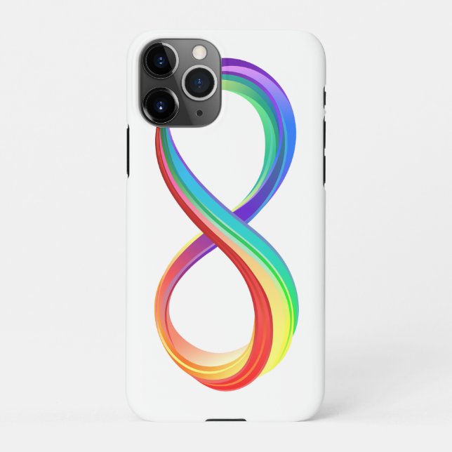 Coque iPhone Symbole d'infinité arc-en-ciel stratifié (Dos)