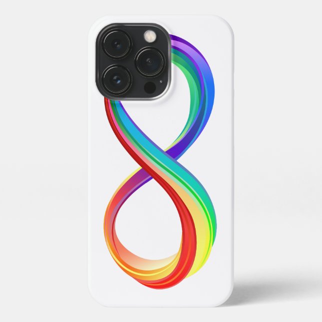 Coque iPhone Symbole d'infinité arc-en-ciel stratifié (Verso)