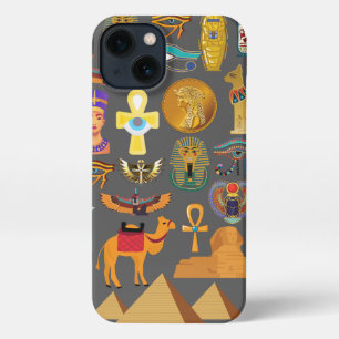 Etui iPhone 13 SYMBOLE HIÉROglyphique égyptien Motif pharaon