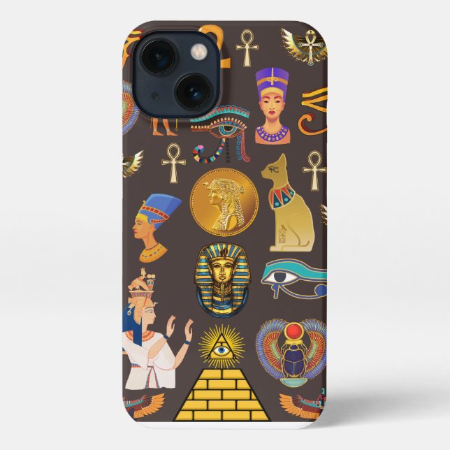 Coque iPhone Symbole Motif égyptien Hiéroglyphique antique (Verso)