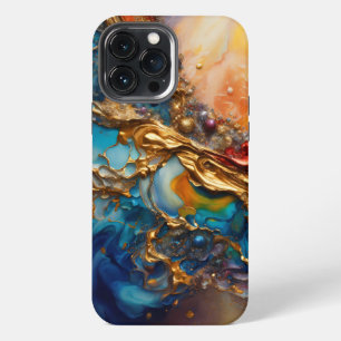 Etui iPhone 13 Pro Max Symphonie Opulente : Un Chef-d'œuvre Abstrait Viva
