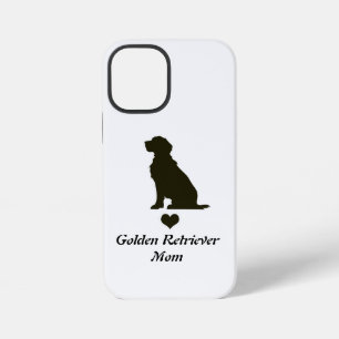 Coque iPhone 12 Mini T-Shirt Chien Silhouette Maman Golden Retriever Cœ