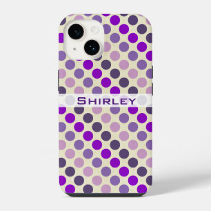 Coque Pour iPhone 14 Taches à pois violettes par Shirley Taylor