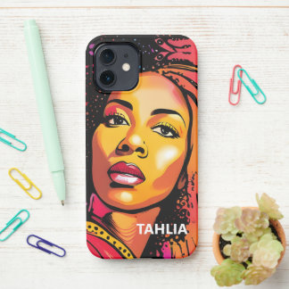 Coque iPhone 12 Tahlia belle femme noire style pop art
