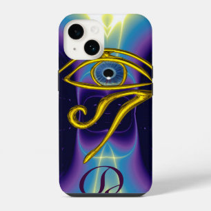 Coque Pour iPhone 14 TALISMAN BLEU MONOGRAMME Violet Pourpre Blanc