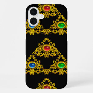COQUE iPhone 16 PLUS TALISMAN ELFIQUE MAGIQUE, TRIANGLE D'OR NOIR, PIER