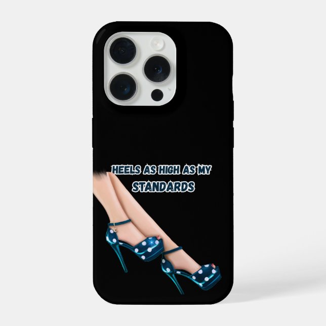 Coque iPhone Talons Hauts à Points Teal Chic & Étui iPhone Cita (Verso)