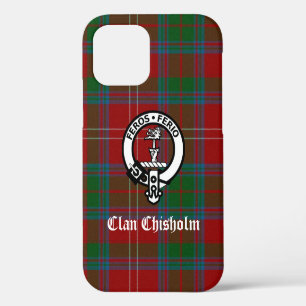 Coque iPhone 12 Tartan et insigne de clan Chisholm