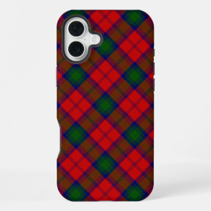Coque iPhone 16 Plus Tartan Lindsay rouge vert carreaux