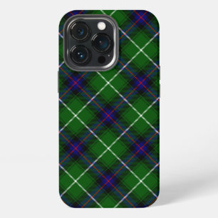 Etui iPhone 13 Pro tartan MacDonald vert bleu carreaux