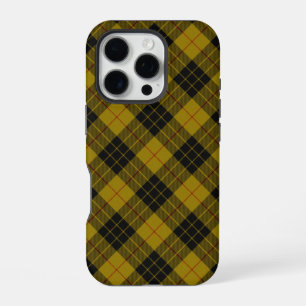 Coque iPhone 16 Pro tartan MacLeod jaune carreaux noirs