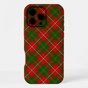 Coque iPhone 16 Pro Max Tartan rouge vert carreau de foin