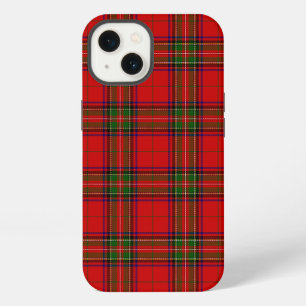 Etui iPhone 13 tartan Stewart / Stuart rouge vert carreaux