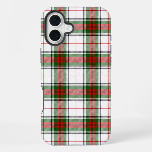 Coque iPhone 16 Plus Tartan Stuart / Stewart blanc rouge vert carreaux