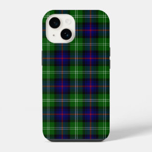 Coque Pour iPhone 14 tartan Sutherland bleu vert carreaux