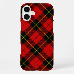 Coque iPhone 16 Plus Tartan Wallace rouge noir carreaux