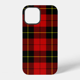 Coque iPhone 12 Tartan Wallace rouge noir carreaux