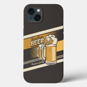 Etui iPhone 13 Tasse de bière froide premium personnalisée Pub Ba