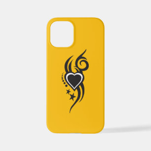 Coque iPhone 12 Mini Tatouage de cœur floral ornemental