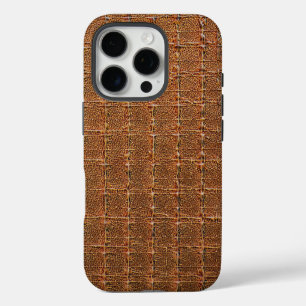 Coque iPhone 16 Pro Taupe moderne Croc Cuir Texture