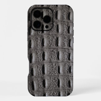 Coque iPhone 16 Pro Max Taupe moderne Croc Cuir Texture