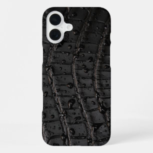 Coque iPhone 16 Plus Taupe moderne Croc Cuir Texture