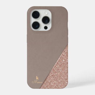 Taupe Moderne & Géométrique Paillettes Rose Gold L