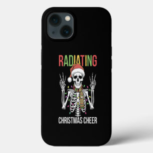 Etui iPhone 13 Technicien en radiologie de Noël Santa squelette