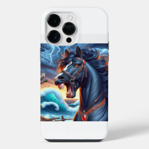 Coque Pour Pour iPhone 14 Pro Max Tempête de Cheval Noir
