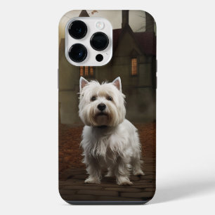 Coque Pour Pour iPhone 14 Pro Max Terrier blanc de l'ouest de l'Écosse Halloween Épo