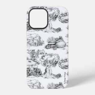 Coque iPhone 12 Terrier Blé Toile Noir
