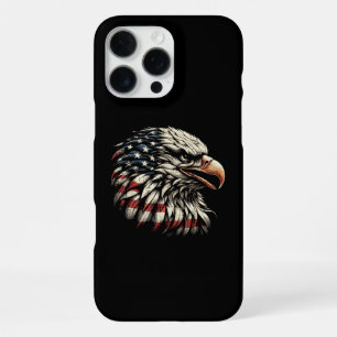 Coque iPhone 16 Pro Max Tête d'aigle chauve Drapeau américain USA Hommes p