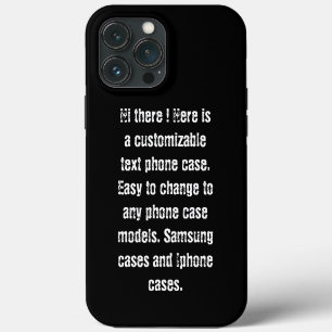 Etui iPhone 13 Pro Max Texte personnalisé DIY moderne tendance noir et bl