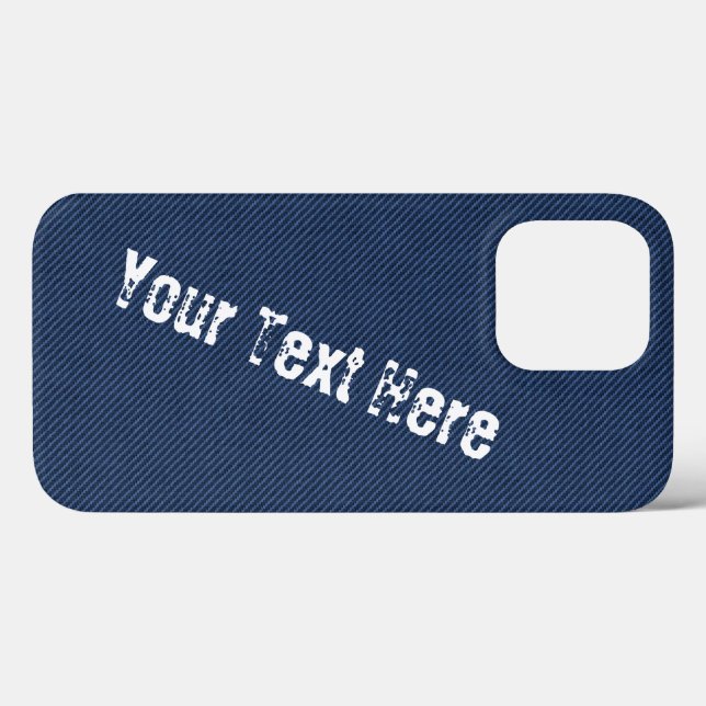 Coque iphone texte personnalisé Faux Blue Jeans (Verso (horizontal))