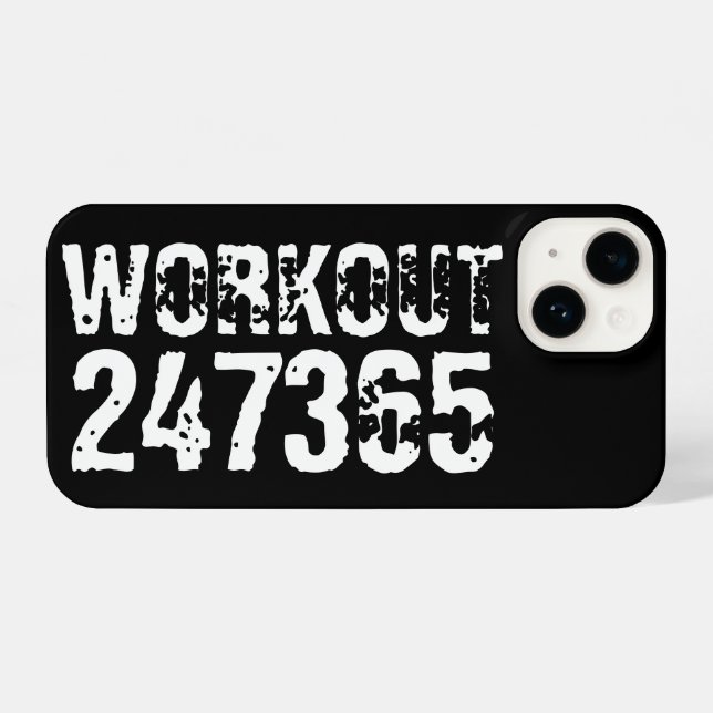 Coque iPhone Texte usé et rayé Workout 247365 blanc (Verso Horizontal)