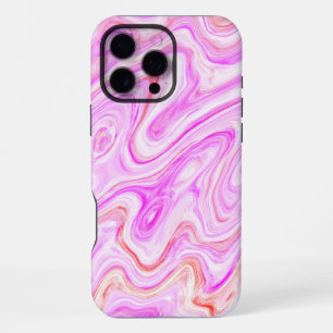 Coque iPhone 16 Pro Max Texture abstraite de marbre coloré rose ravissante
