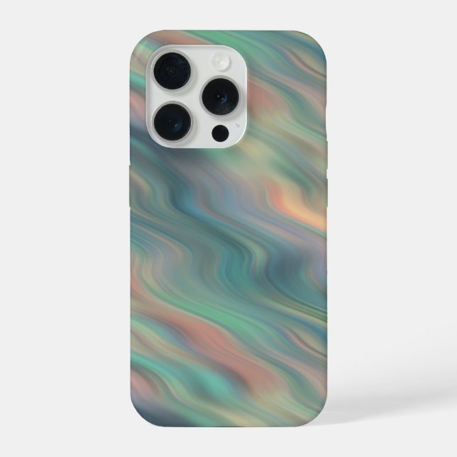 Coque iPhone Texture bleue Iris Wavy (Verso)