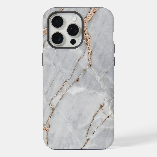 Coque iPhone texture de fond en marbre gris clair (Verso)