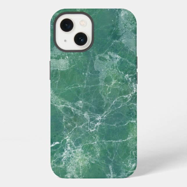 Coque iPhone Texture de marbre vert (Verso)