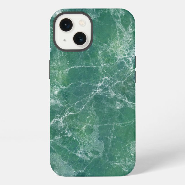 Coque iPhone Texture de marbre vert (Verso)