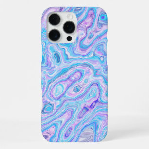 Coque iPhone 16 Pro Max Texture de marbre violet bleu peinture liquide abs