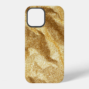 Coque iPhone 12 Texture de papier froissé or fond abstrait.go