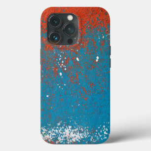 Etui iPhone 13 Pro Texture de peinture orange et turquoise