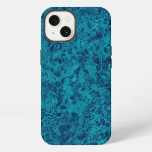 Etui iPhone 13 Texture de terrazzo Marble Bleu